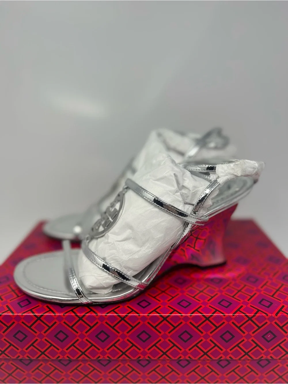 Tory Burch Capri Miller Wedge Sandals Size 7.5